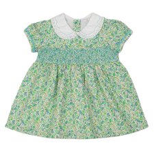 K34222: Baby Girls Lined Dress With Embroidery Detail  (1-2 Years)